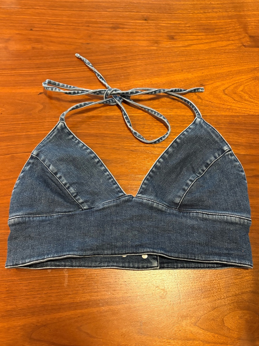 Show Me Your Mumu Denim Top Bralette - L